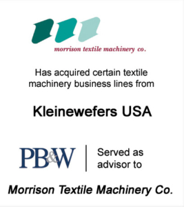 Morrison Textile Machinery Manufacturing Acquisitions