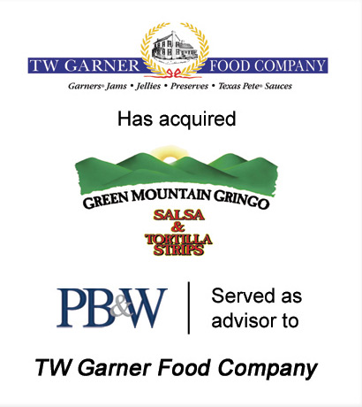 TW Garner Food Company Investment Banking