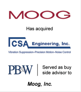 Moog Aerospace Investment Banks